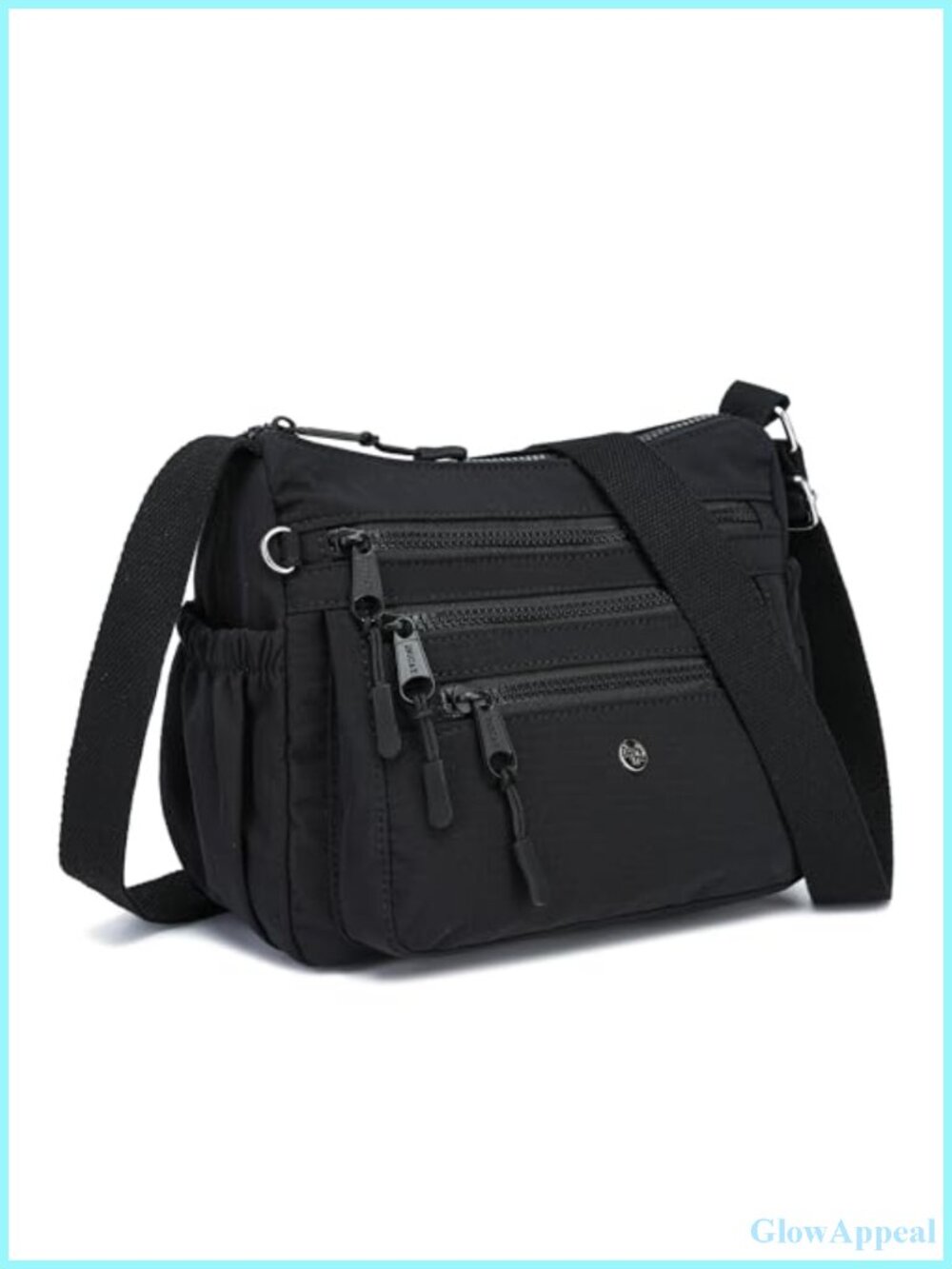 Nylon Crossbody Bag Multi Pocket Adjustable Strap Lightweight Purse